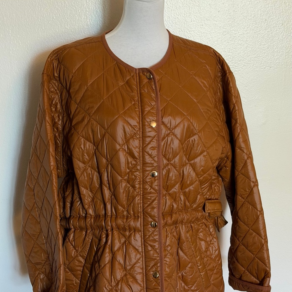 LOFT Women's Quilted British Tan Jacket